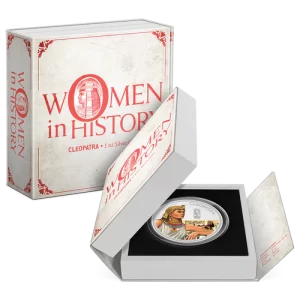 2023 Women in History Cleopatra Silver Coin Packaging